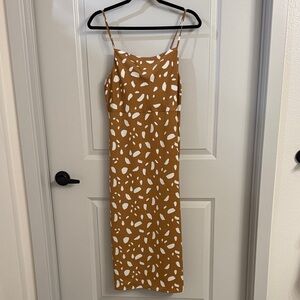 Old Navy Brown and White Midi Dress